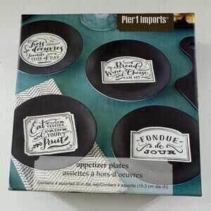 Pier 1 Imports Appetizer Plates Set of 4 NEW In Box